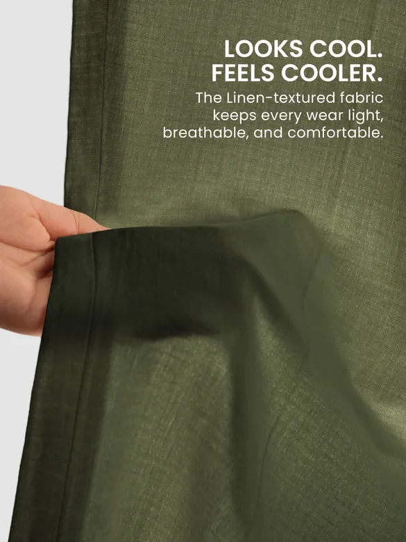 Sage Green Textured Summer Pants